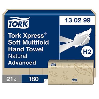 Tork Xpress Natural Multifold Hand Towel Advanced, 2ply, 21 x 180 sheets