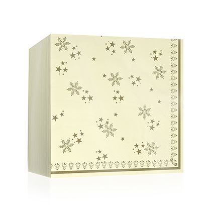 Cream and Gold 2ply Napkin 40cm (Case of 1)