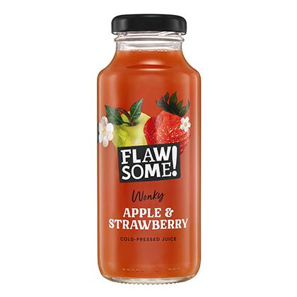 Flawsome! Apple & Strawberry cold-pressed juice Glass