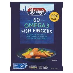 Young's MSC Breaded Omega 3 Pollock Fillet Fish Fingers 25g