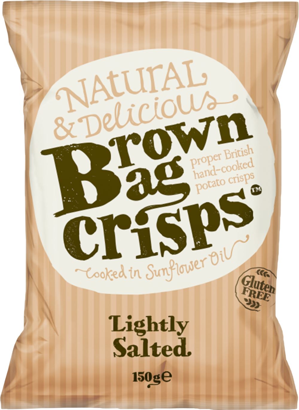 BROWN BAG CRISPS Lightly Salted 150g - 1 Case