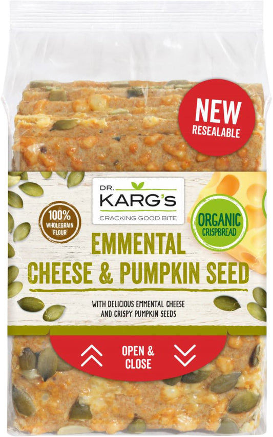 DR. KARG'S Emmental Cheese & Pumpkin Seed Crispbread 200g - 1 Case