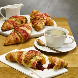 Frozen Ready to bake Raspberry Filled Vegan Croissant - Bridor - Bakers Solution
