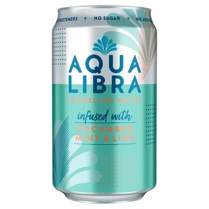 Aqua Libra Sparkling Water Infused with Cucumber  Mint & Lime Can
