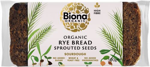 BIONA Organic Rye Bread with Sprouted Seeds 500g