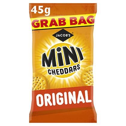 Jacob's Mini Cheddars Original Snacks Grab Bag 45g (Case of 30)