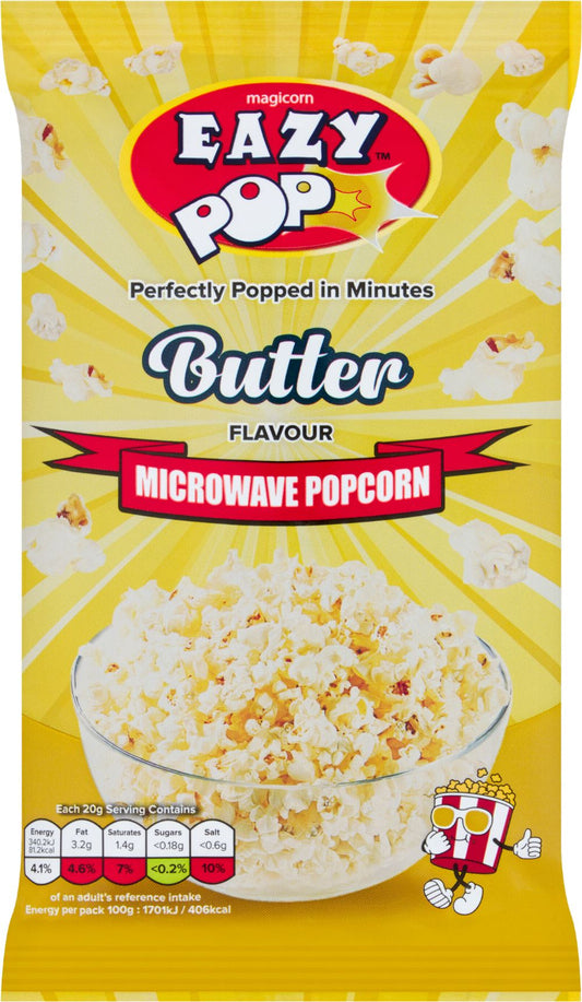 EAZY POP Microwave Popcorn - Butter 85g - 1 Case