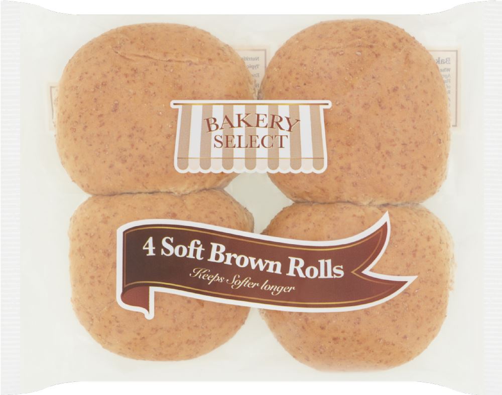 BAKERY SELECT 4 Soft Brown Rolls - 1 Case