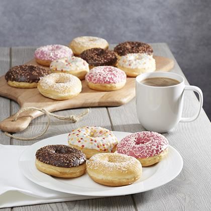 Mixed Case Doughnuts - Pink Chocolate  White Confetti and Sugared