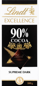LINDT Excellence Dark 90% Cocoa Bar 100g (Case of 20)