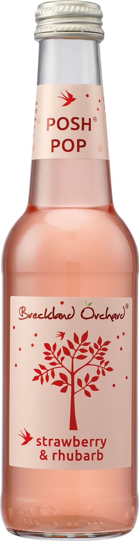 BRECKLAND ORCHARD Posh Pop - Strawberry & Rhubarb 275ml - 1 Case