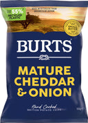 BURTS SNACKS Potato Chips - Mature Cheddar & Onion 150g (Case of 10)
