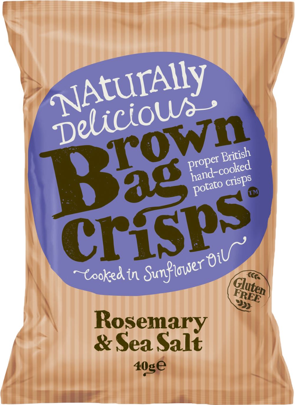 BROWN BAG CRISPS Rosemary & Sea Salt 40g - 1 Case