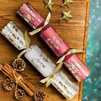 14" Deluxe White & Burgundy Merry Christmas Cracker (Case of 1)
