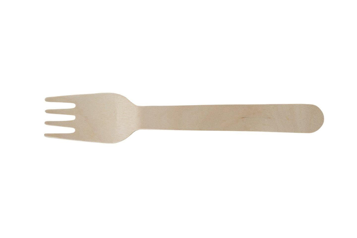 eGreen 100 Wooden Forks (Case of 14)