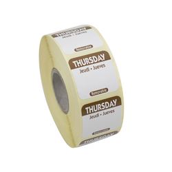 Square Trilingual Removable Label Thursday 25mm (1") (Case of 1)