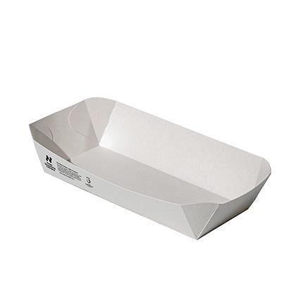 Notpla Seaweed Lined Curved Tray White 10x6" (Case of 1)