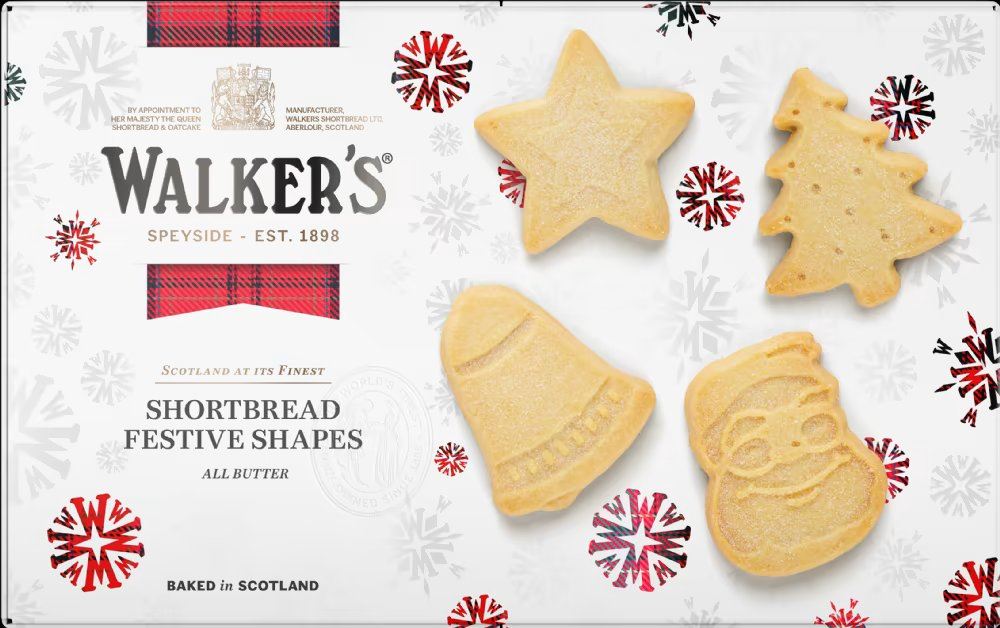 WALKER'S Shortbread Festive Shapes 350g (Case of 12)