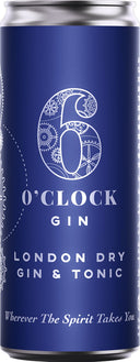 6 O'CLOCK London Dry Gin & Tonic - Can 7% ABV 250ml (Case of 12)