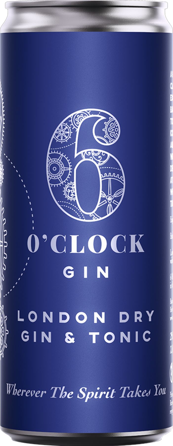6 O'CLOCK London Dry Gin & Tonic - Can 7% ABV 250ml - 1 Case