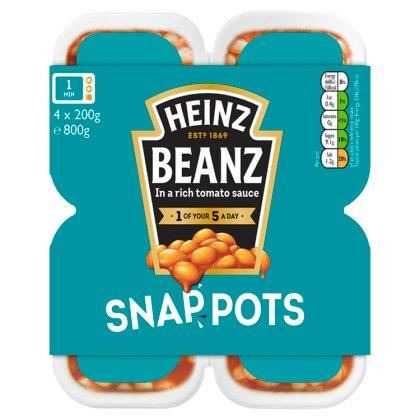 Heinz Baked Beans Snap Pots 4 x 200g