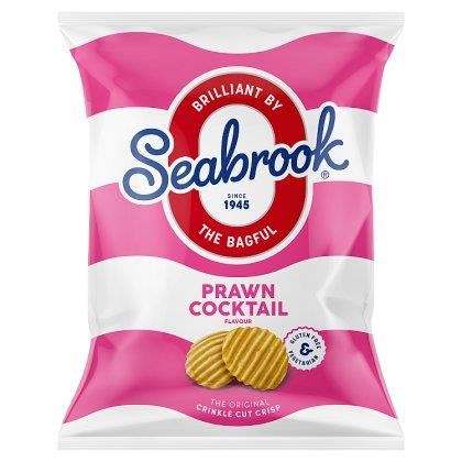 Seabrook Crinkle Cut Prawn Cocktail Flavour Crisps (Case of 32)