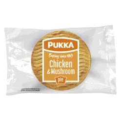 Individually Wrapped Frozen Baked Chicken & Mushroom Pies