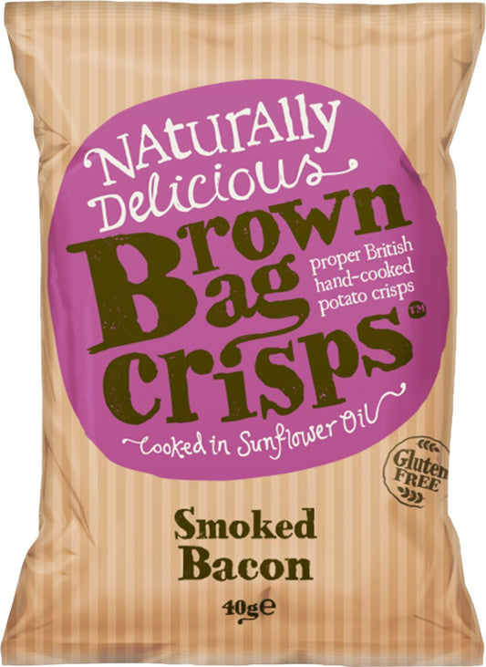 BROWN BAG CRISPS Smoked Bacon 40g - 1 Case