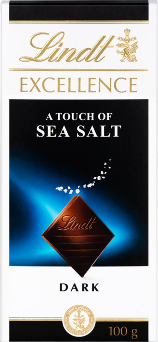 LINDT Excellence Dark Sea Salt Bar 100g - 1 Case