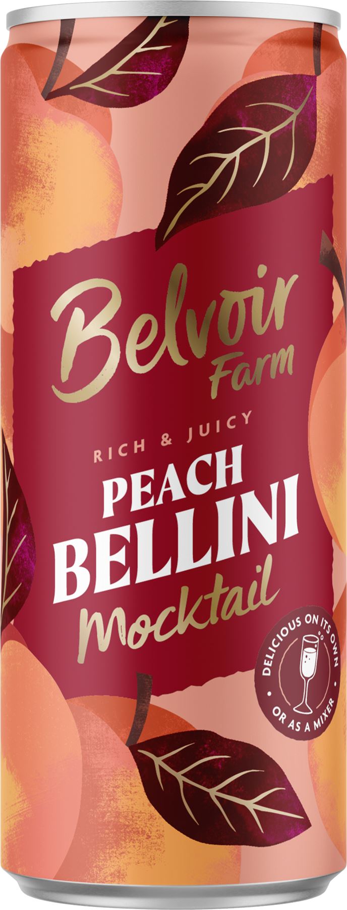 BELVOIR Non-Alcoholic Peach Bellini - Can 250ml - 1 Case