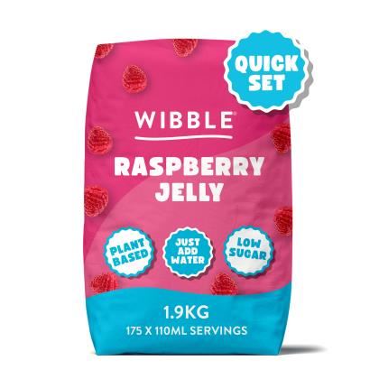 Wibble Raspberry Low Sugar & Vegan Flavour Jelly Crystals