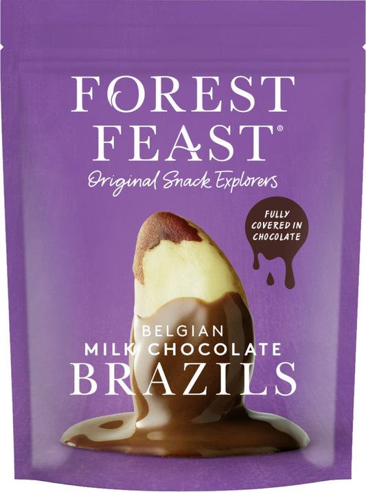 FOREST FEAST Belgian Milk Chocolate Brazils 120g - 1 Case
