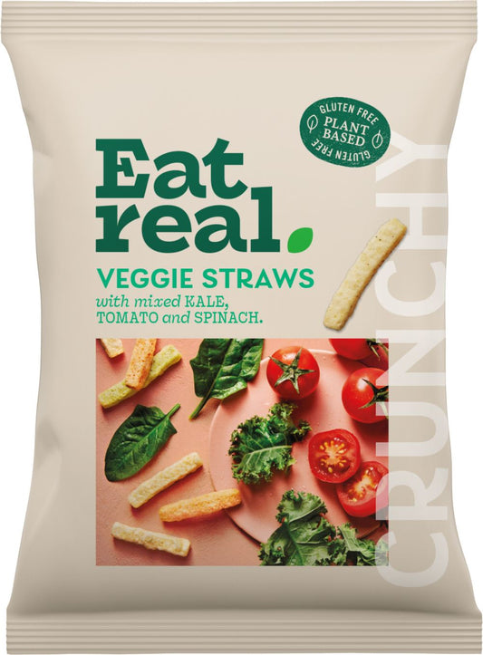 EAT REAL Veggie Straws - Mixed Kale, Tomato & Spinach 110g - 1 Case