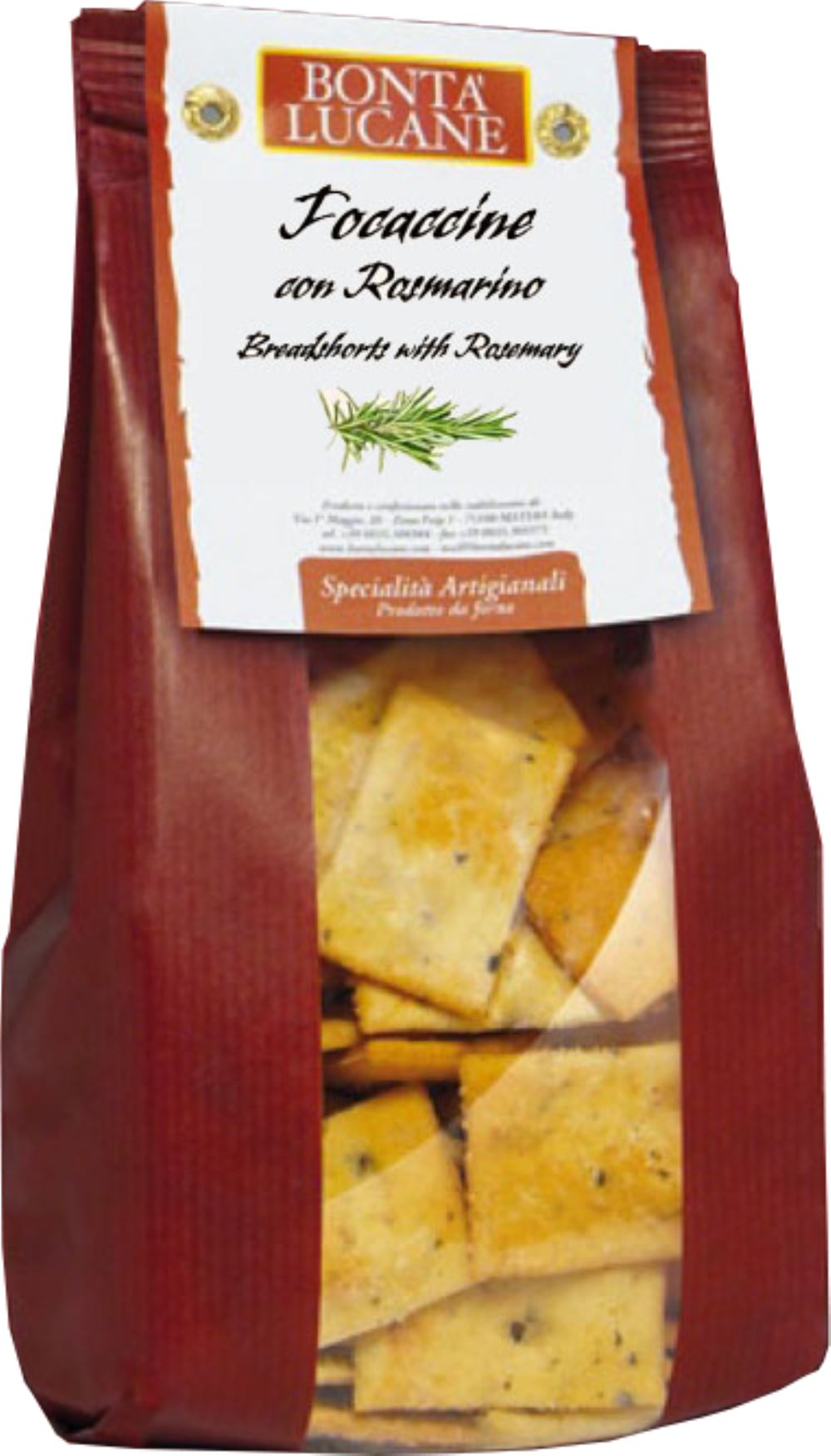 BONTA LUCANE Focaccine - Breadshorts with Rosemary 250g - 1 Case