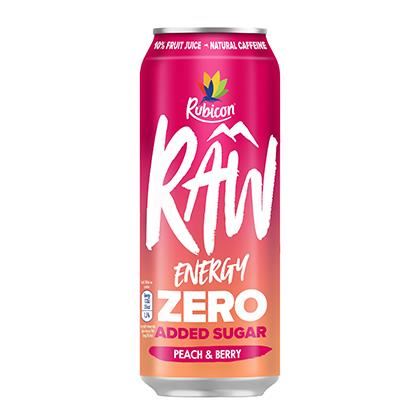 Rubicon Raw Energy Zero Added Sugar Peach & Berry 500ml (Case of 12)