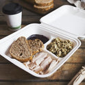Nourish Moulded Fibre 3 Compartment Clamshell Food Box 9x9"