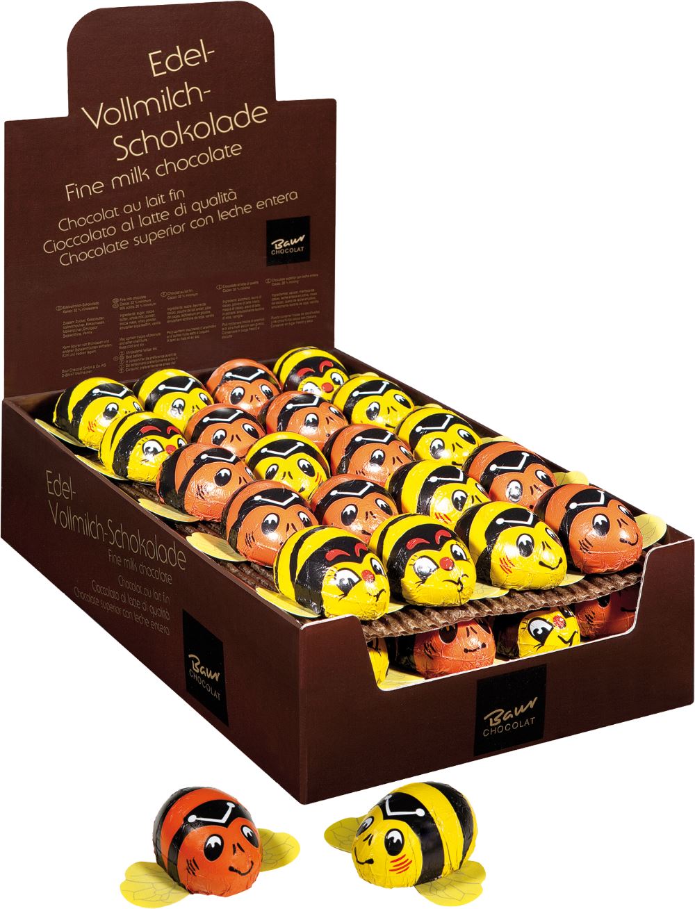 BAUR Milk Chocolate Bee 18g - 1 Case