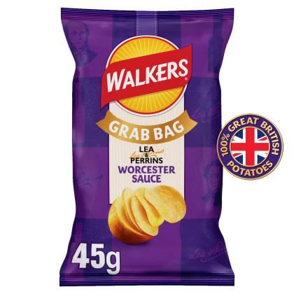 Walkers Crisps Lea & Perrins Worcester Sauce Potato Crisps Limited Shelf Life