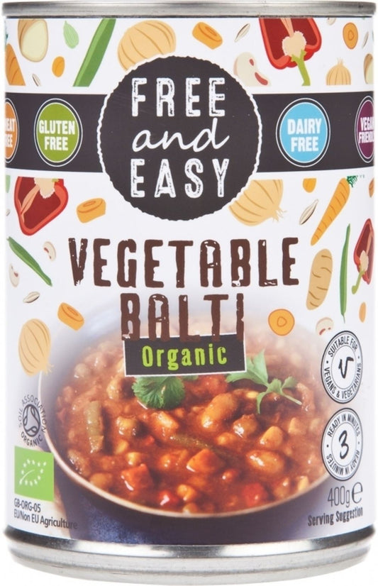 FREE AND EASY Organic Vegetable Balti 400g - 1 Case