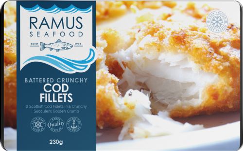 RAMUS SEAFOOD Battered Cod Fillets 240g