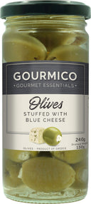 GOURMICO Green Olives Stuffed with Blue Cheese 240g (Case of 6)