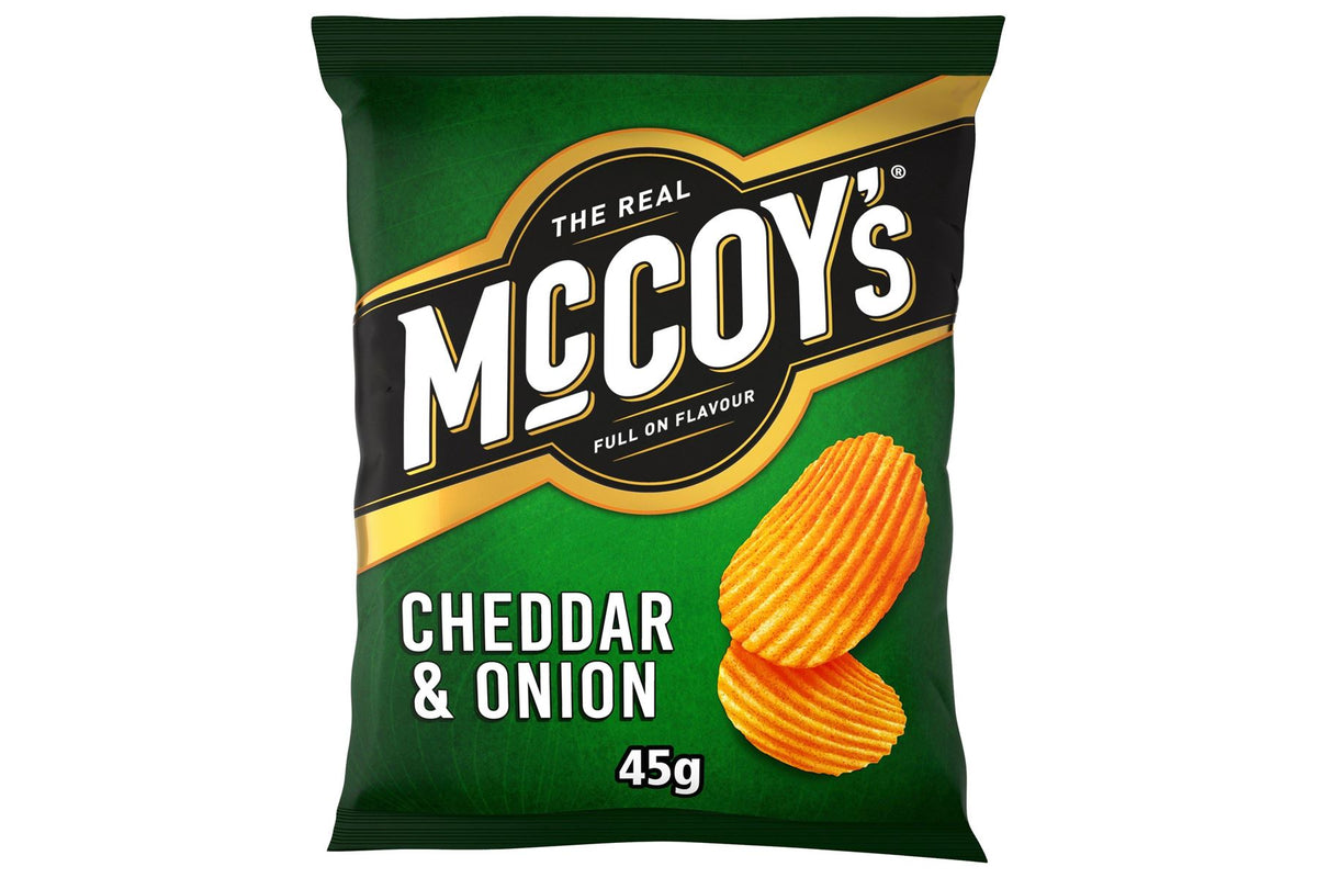 McCoy's Cheddar & Onion Grab Bag Crisps 45g (Case of 36)