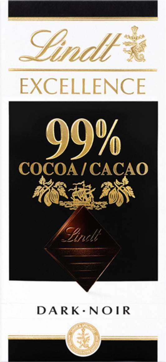 LINDT Excellence Dark 99% Cocoa Bar 50g - 1 Case