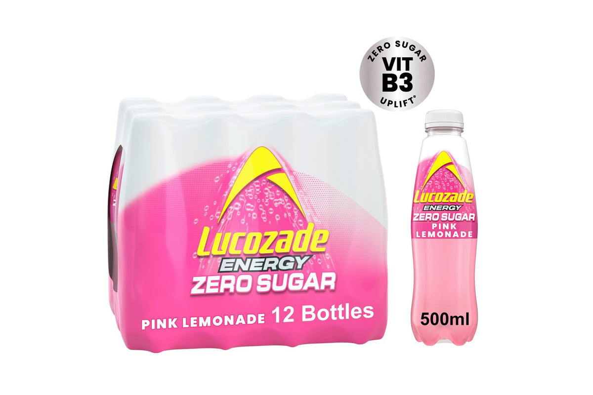 Lucozade Zero Pink Lemonade (Case of 12)